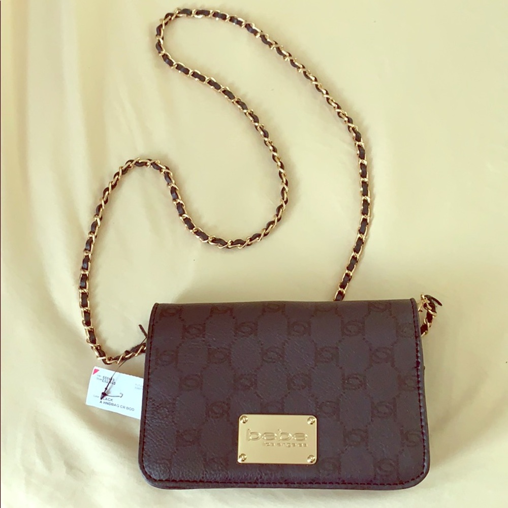 Bebe chain strap cross body clutch